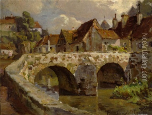 A View Of An European Village Oil Painting - Colin Campbell Cooper