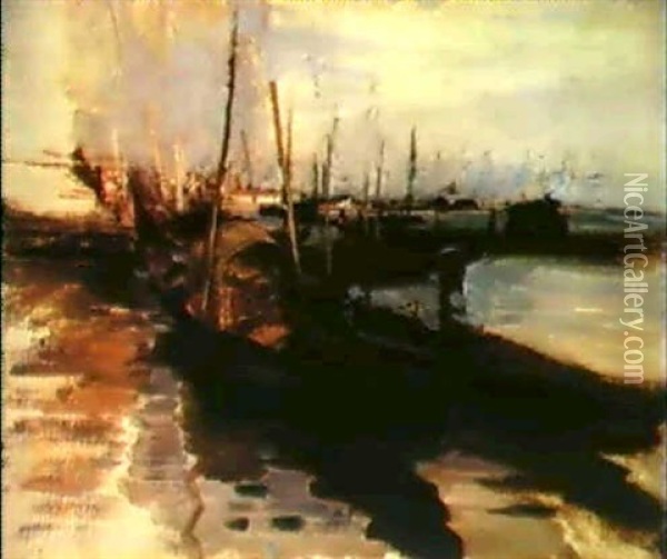 Gondole A Venezia Oil Painting - Giovanni Boldini