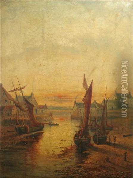 Low Water, Douglas,isle Of Man Oil Painting - William Edward Webb