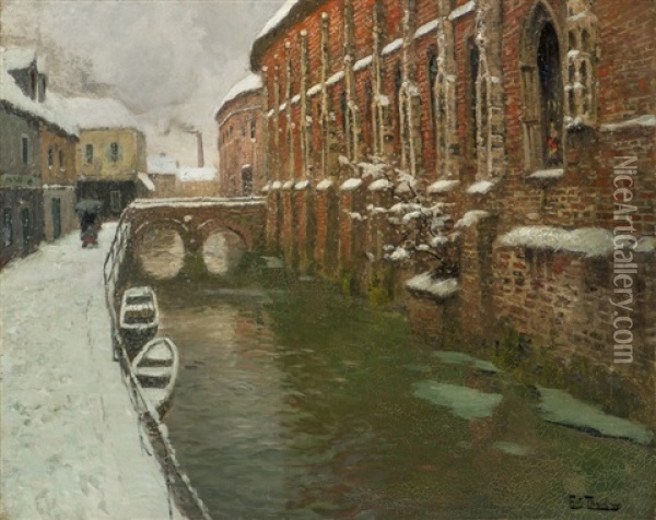 The Bridge In Amiens Oil Painting - Frits Thaulow