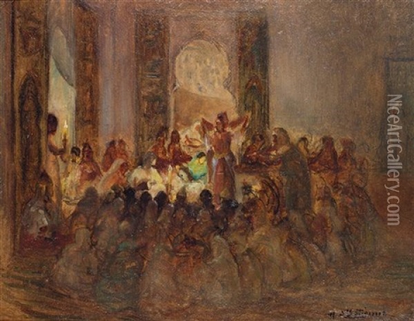 La Danse Des Foulards Dance Of Scarves Oil Painting - Henry d' Estienne