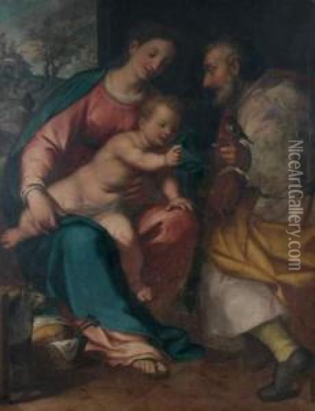 Vierge A L'enfant Avec Saint Joseph Oil Painting - Alessandro Casolani