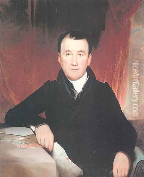 Portrait of Jonas Platt 1827-28 Oil Painting - Samuel Finley Breese Morse