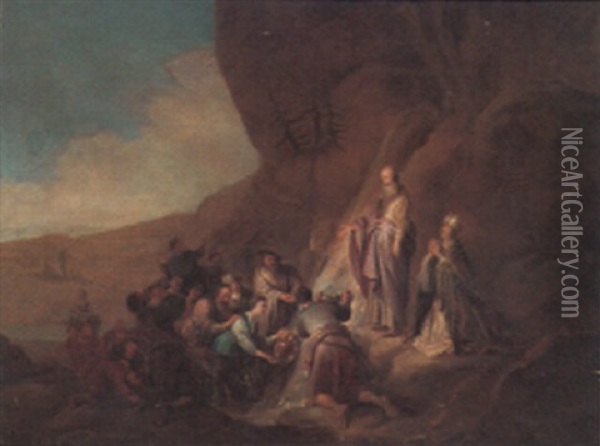Moses Striking The Rock Oil Painting - Jacopo dal Ponte Bassano