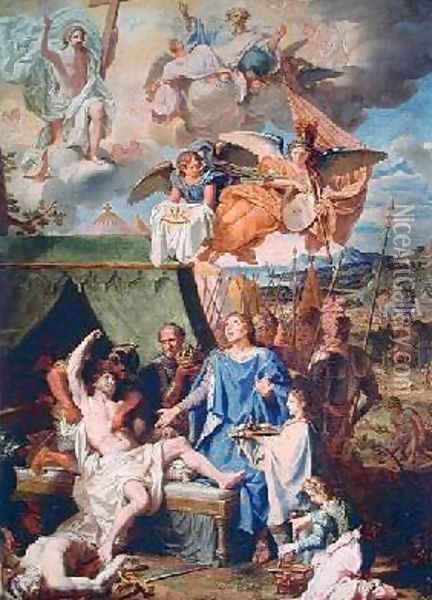 St Louis Curing the Sufferers of Scrofula Oil Painting - Louis Licherie de Beuron