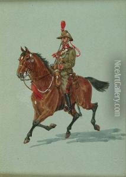 3rd And 4th County Of London Imperial Yeomanry Oil Painting - Richard Simkin
