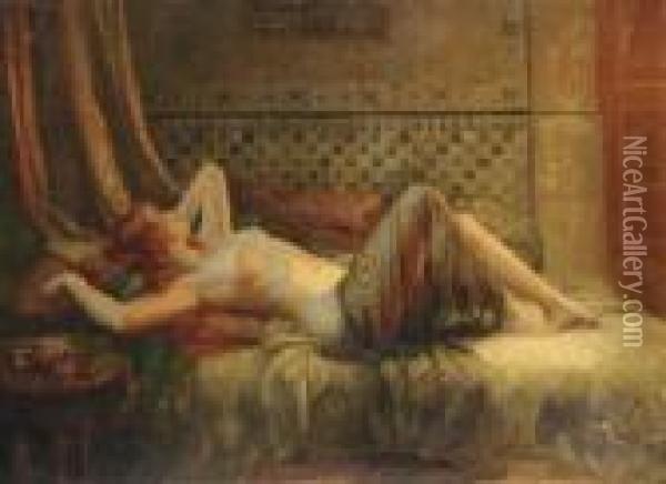 Reclining Nude Oil Painting - Delphin Enjolras
