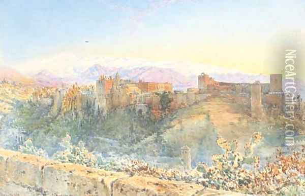 The gateway leading into the Tower of Justice, Alhambra Palace, Granada Oil Painting - Henry Stanier