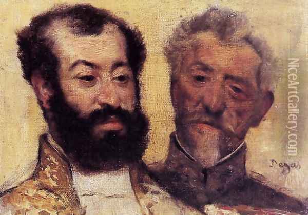 General Mellinet and Chief Rabbi Astruc Oil Painting - Edgar Degas