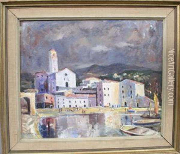Pueblo Mediterraneo Oil Painting - Robert Dumont-Duparc