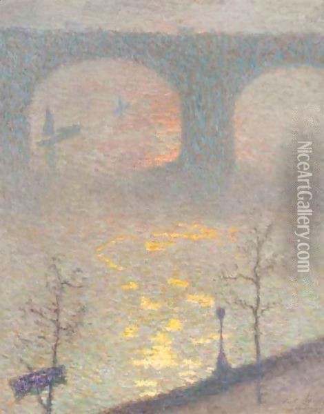 Waterloo Bridge Oil Painting - Emile Claus