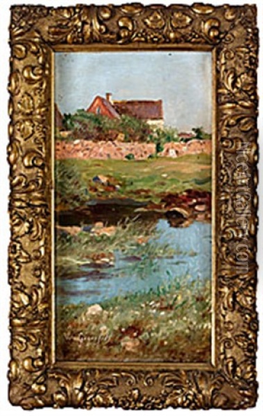 Huset Vid An Oil Painting - Wilhelm von Gegerfelt