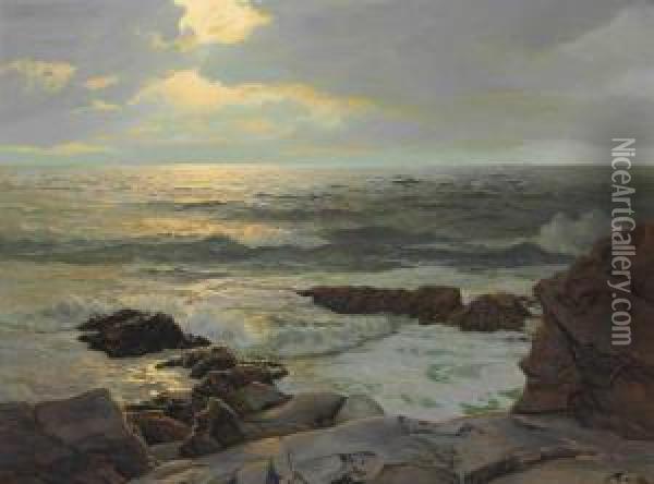 Sunset Rock, Monhegan Oil Painting - Frederick Judd Waugh