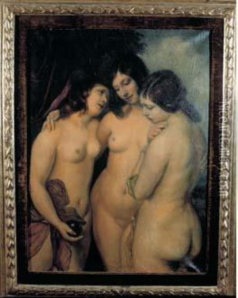 Les Trois Graces Oil Painting - Emile Bernard