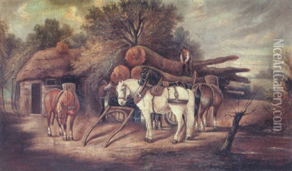 Autumn Farm Scene Oil Painting - Arthur Melville