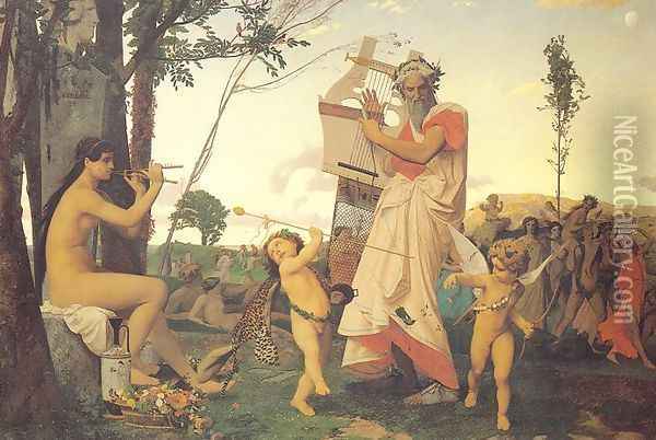 Anacreon, Bacchus, and Amor Oil Painting - Jean-Leon Gerome