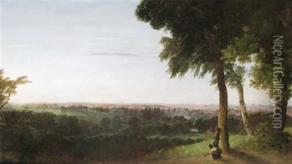 View Of London From Highgate - Morning Oil Painting - Edmund Gill