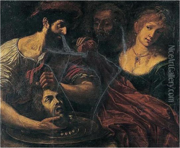 Salome With The Head Of Saint John The Baptist Oil Painting - Alessandro Tiarini