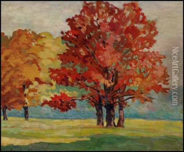 Early Autumn (wychwood Park) Oil Painting - George Agnew Reid