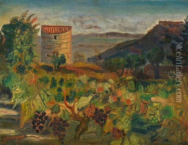La Cadiere En Provence Oil Painting - Abraham Mintchine