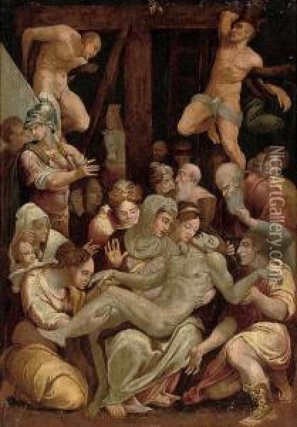 The Descent From The Cross Oil Painting - Jan Van Scorel