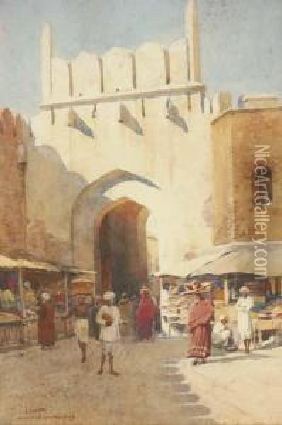 A Gateway In Ajmer Oil Painting - Alexander Henry Hallam Murray
