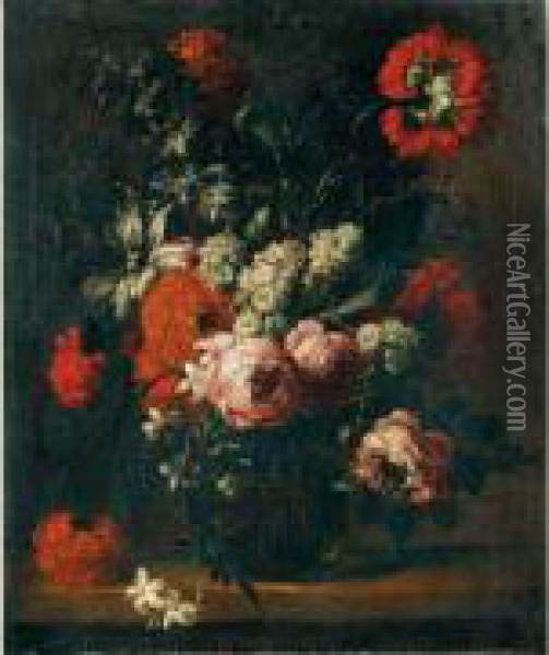 Bouquet De Fleurs Oil Painting - Gaspar-pieter The Younger Verbruggen