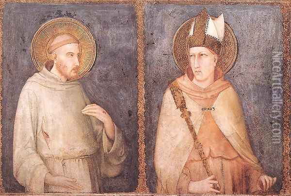 St Francis and St Louis of Toulouse 1318 Oil Painting - Louis de Silvestre
