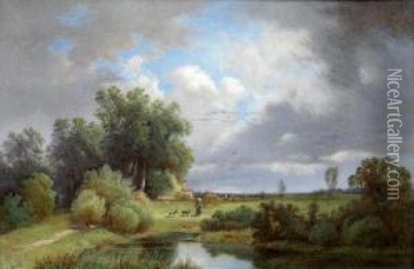 Parete Rettangolare Con Paesaggio In Profondita Oil Painting - Alois Stoff
