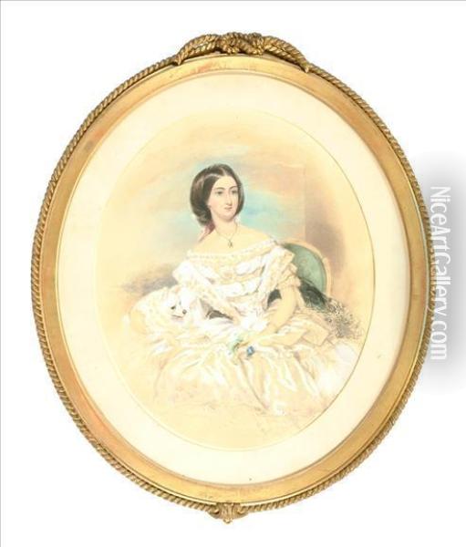 Portrait Of A Lady Oil Painting - Julia E. Heatley