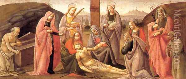 Predella: Deposition 1488 Oil Painting - Bartolomeo Di Giovanni