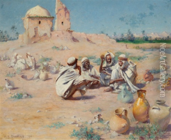 Rastende Algerier Oil Painting - Charles James Theriat