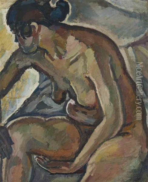 Femme Nue Assise Oil Painting - Maurice Albert Loutreuil