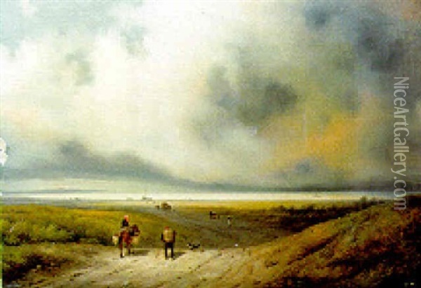 Fishermen Returning Home Oil Painting - Giuseppe Canella I
