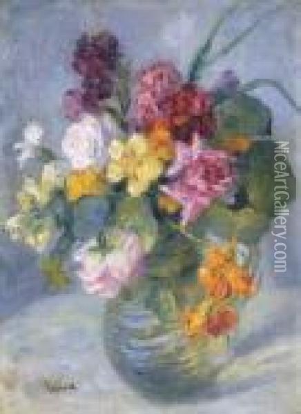 Floral Still Life Oil Painting - Edward Alfred Cucuel