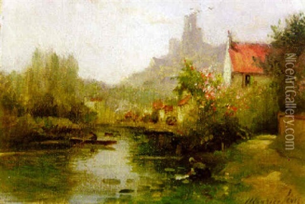 Chateau De Euson Dans L'allier Oil Painting - Maurice Levis