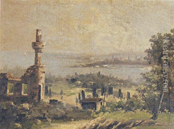 View Of Bosporus Oil Painting - Lykourgos Kogevinas