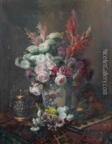 Bouquet De Fleurs Oil Painting - Jules Gaud