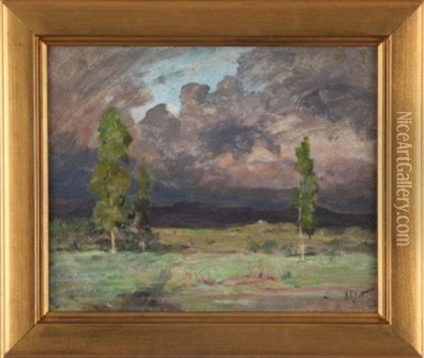 The Approaching Cloudburst Oil Painting - Howard Russell Butler