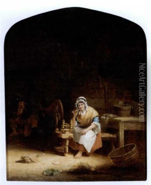 Lady Smoking A Pipe Oil Painting - Nicholas Condy