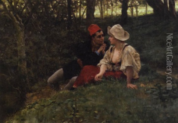 The Proposal Oil Painting - Jules Arsene Garnier