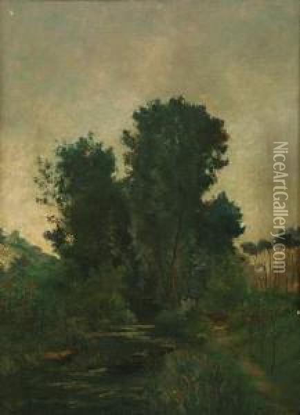 Paysage Et Riviere Oil Painting - Paul Emmanuel Peraire
