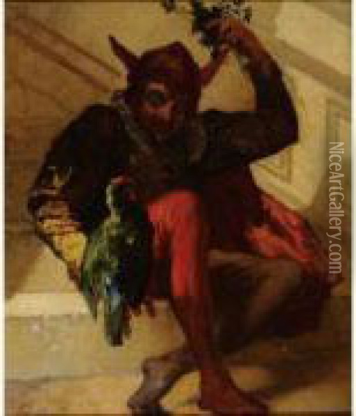 Mephisto Au Perroquet Oil Painting - Charles Monginot