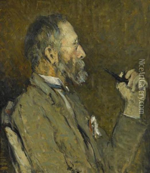 Self-portrait Oil Painting - William Langson Lathrop