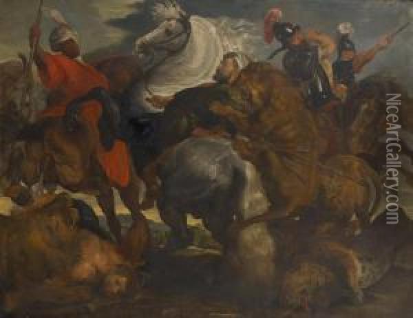 La Chasse Aux Lion Et Tigre Oil Painting - Peter Paul Rubens