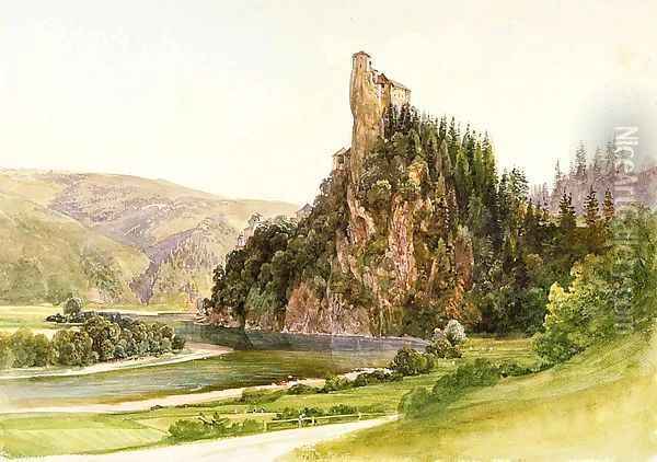 Orava Castle Oil Painting - Thomas Ender