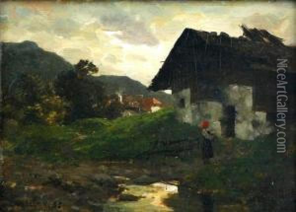 Sennhutte In Den Bergen Oil Painting - Fritz Voellmy