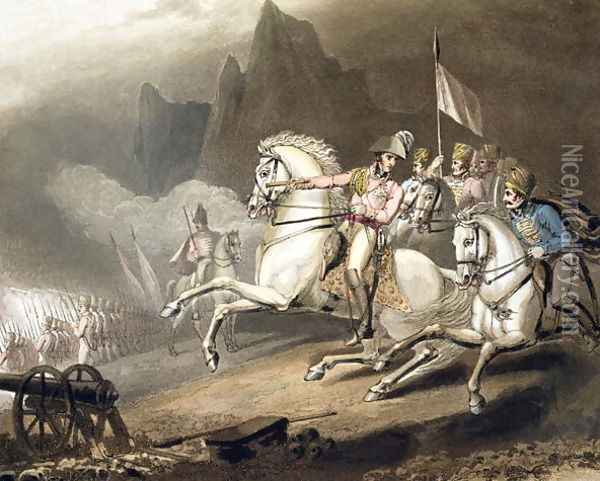 Pyrenees, 28th July 1813, from The Victories of the Duke of Wellington, engraved by T. Fielding, pub. 1819 Oil Painting - Richard Westall