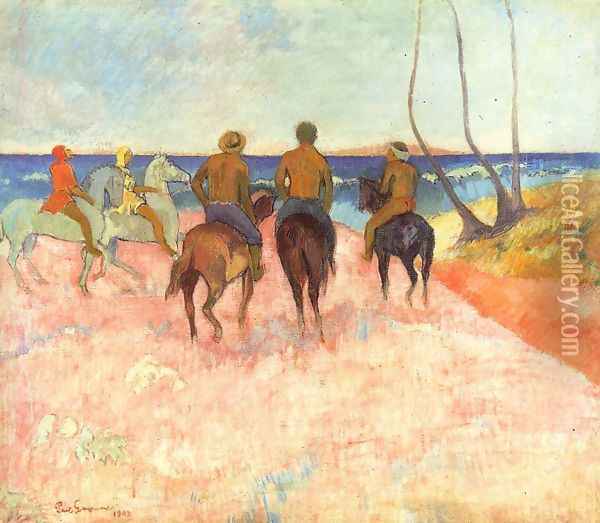 Riders On The Beach Oil Painting - Paul Gauguin
