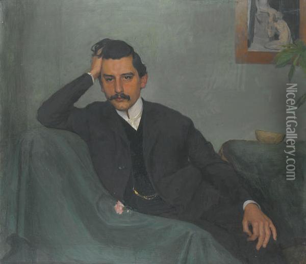 Portrait Of Prof. Robert Hofstatter Oil Painting - Emanuel Baschny